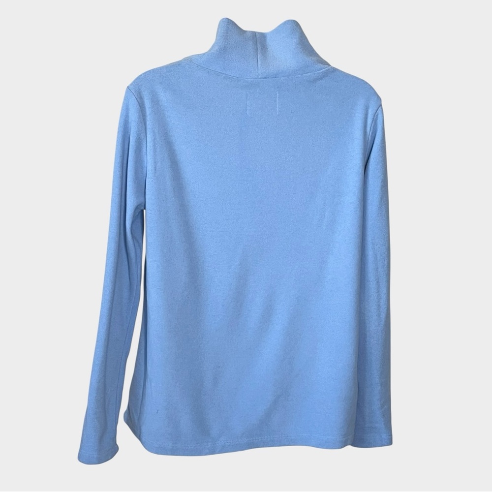 DUDLEY STEPHENS Greenpoint Pastel Blue TurtleNeck Pullover Vello Fleece Medium - Picture 3 of 6